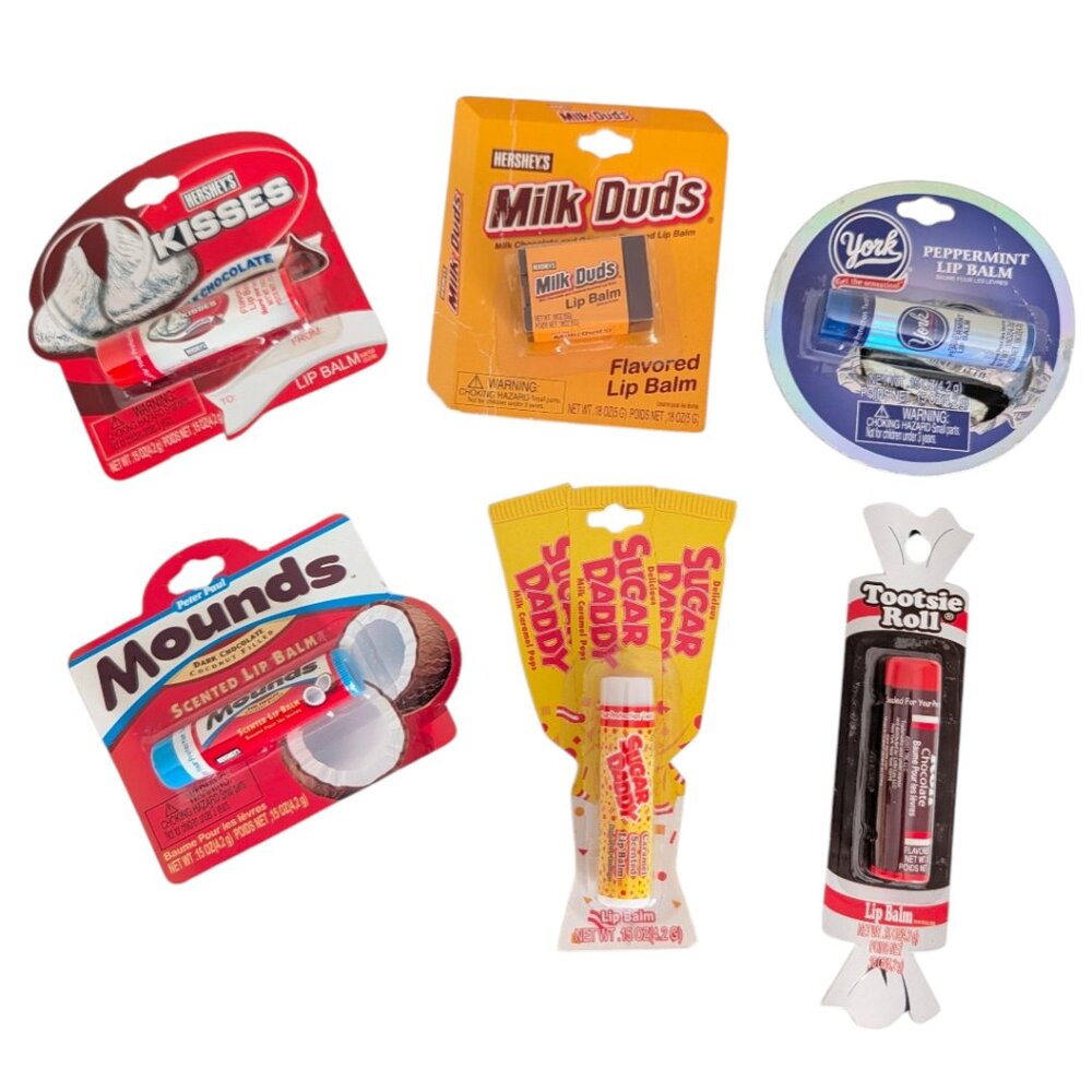 Lotta Luv Lip Balm Lot Sugar Daddy Milk Duds Tootsie Roll Novelty SEALED